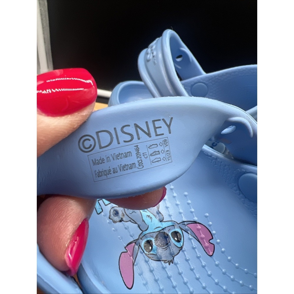 Crocs Disney Lilo and Stitch Blue Clog Shoe Unisex Childrens Size 11 - Picture 6 of 9